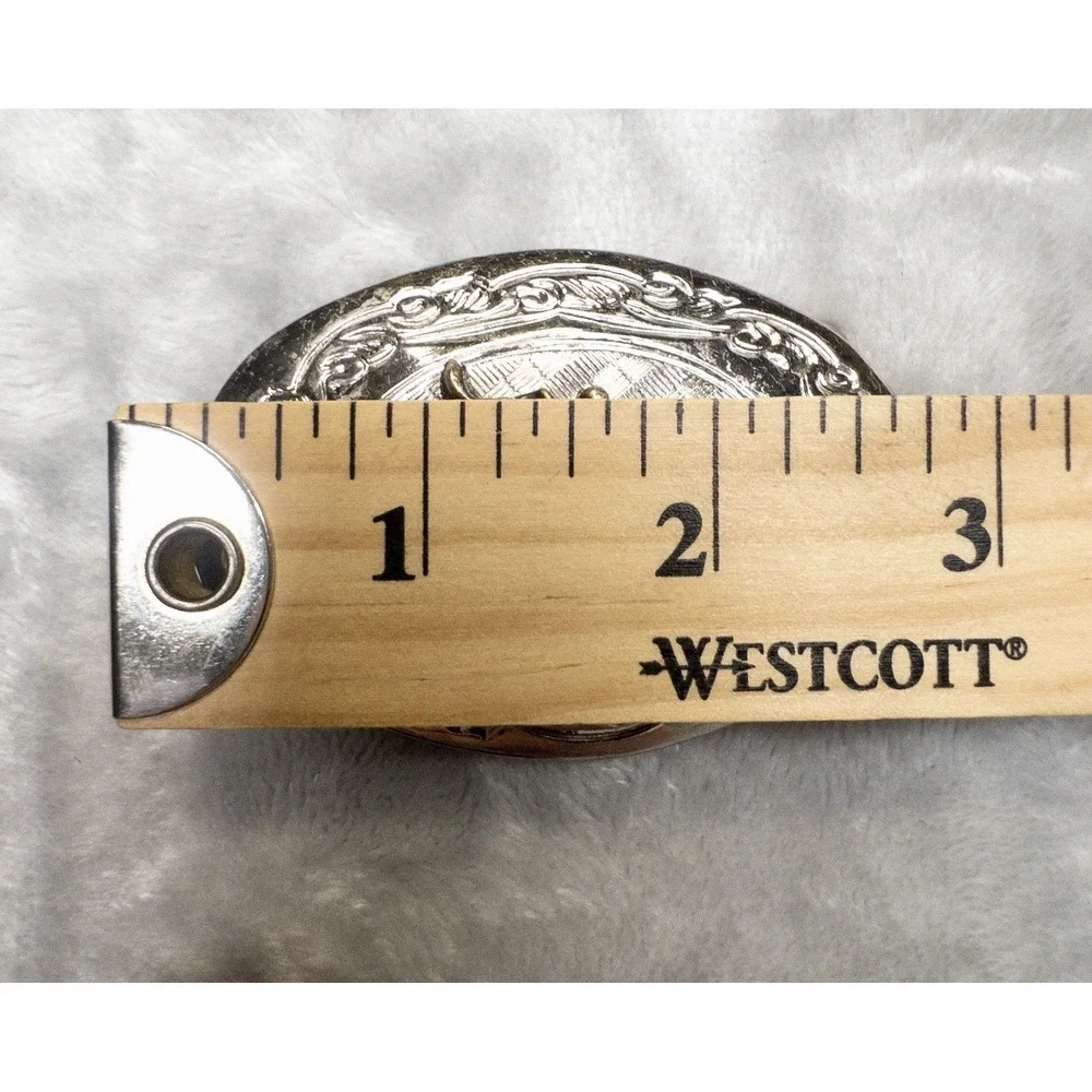 Silver And Bronze Western Rodeo Bull Riding Belt Buckle 3